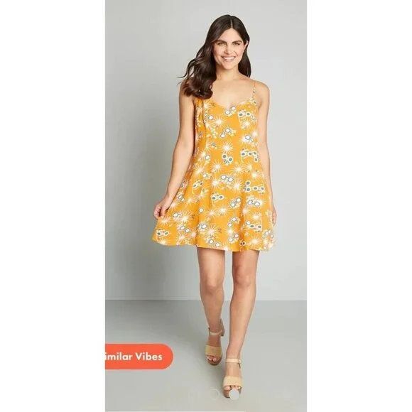 ModCloth On Cloud Nineties Shift Dress Sundress Midi Size XS $59 Adjustable - Picture 10 of 14